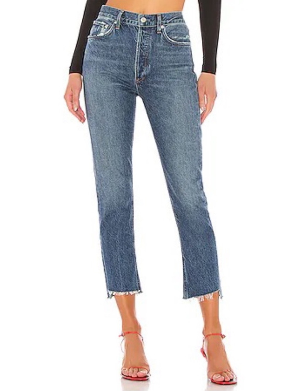 Agolde Riley High Rise Straight Crop Jeans - Size 26